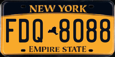 NY license plate FDQ8088