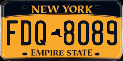 NY license plate FDQ8089