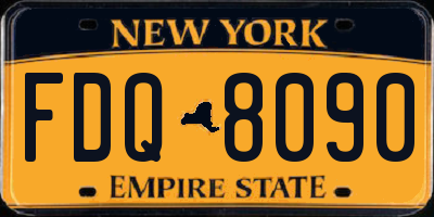 NY license plate FDQ8090