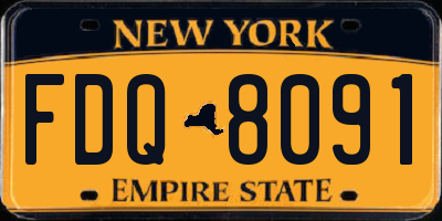 NY license plate FDQ8091