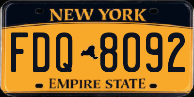 NY license plate FDQ8092