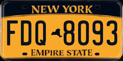 NY license plate FDQ8093