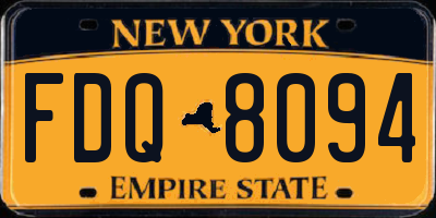 NY license plate FDQ8094