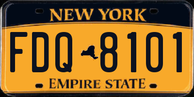 NY license plate FDQ8101