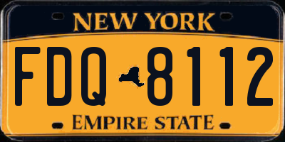 NY license plate FDQ8112