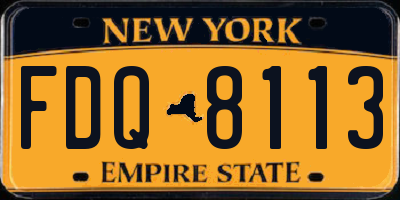 NY license plate FDQ8113