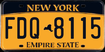 NY license plate FDQ8115