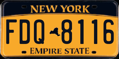 NY license plate FDQ8116