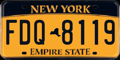 NY license plate FDQ8119