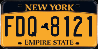 NY license plate FDQ8121