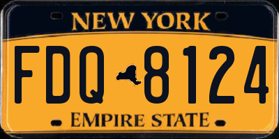 NY license plate FDQ8124