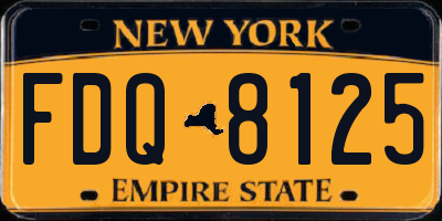 NY license plate FDQ8125