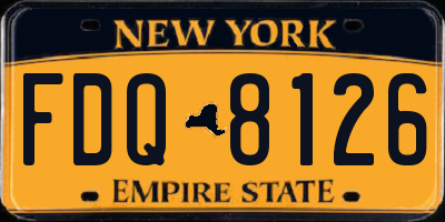 NY license plate FDQ8126