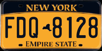 NY license plate FDQ8128