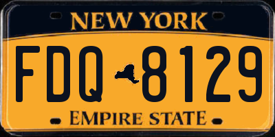 NY license plate FDQ8129