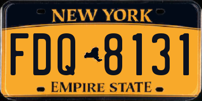 NY license plate FDQ8131