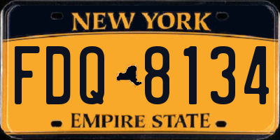 NY license plate FDQ8134