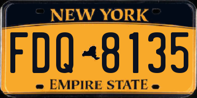 NY license plate FDQ8135