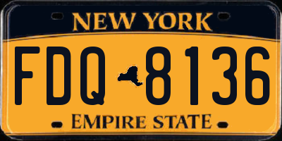 NY license plate FDQ8136