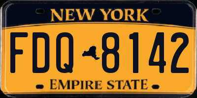 NY license plate FDQ8142