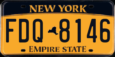 NY license plate FDQ8146