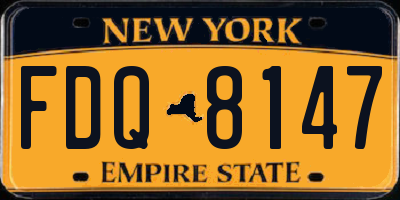 NY license plate FDQ8147