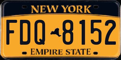 NY license plate FDQ8152