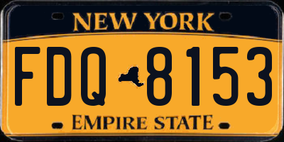 NY license plate FDQ8153