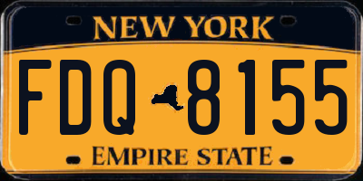 NY license plate FDQ8155