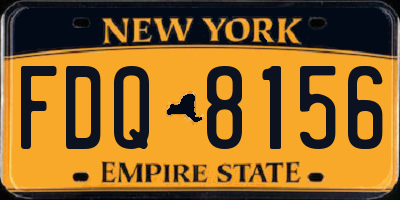 NY license plate FDQ8156