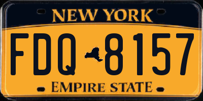 NY license plate FDQ8157