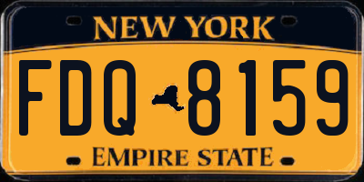 NY license plate FDQ8159