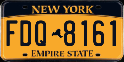 NY license plate FDQ8161