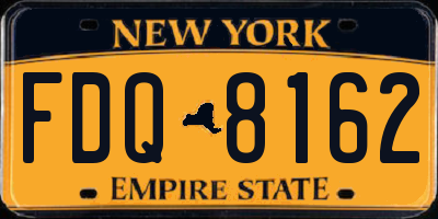 NY license plate FDQ8162