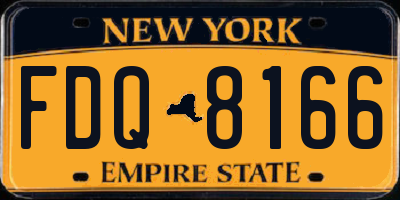 NY license plate FDQ8166