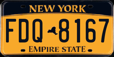 NY license plate FDQ8167