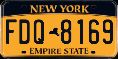 NY license plate FDQ8169