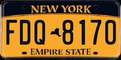 NY license plate FDQ8170