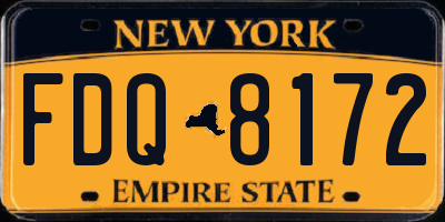 NY license plate FDQ8172