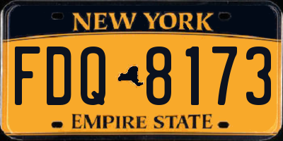 NY license plate FDQ8173