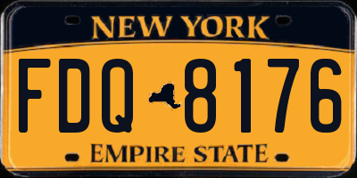 NY license plate FDQ8176