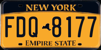 NY license plate FDQ8177
