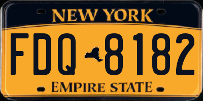 NY license plate FDQ8182