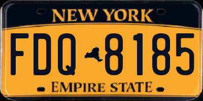 NY license plate FDQ8185