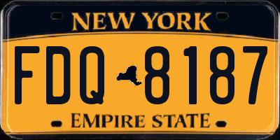 NY license plate FDQ8187