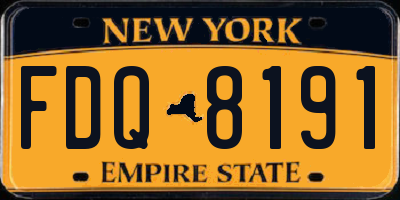 NY license plate FDQ8191