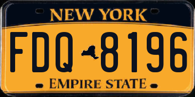 NY license plate FDQ8196