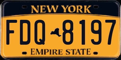 NY license plate FDQ8197