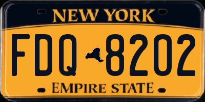 NY license plate FDQ8202