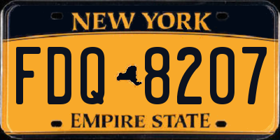NY license plate FDQ8207